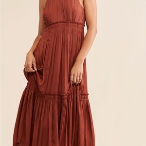 Anthropologie Tiered Halter Dress – Rose – Size 2